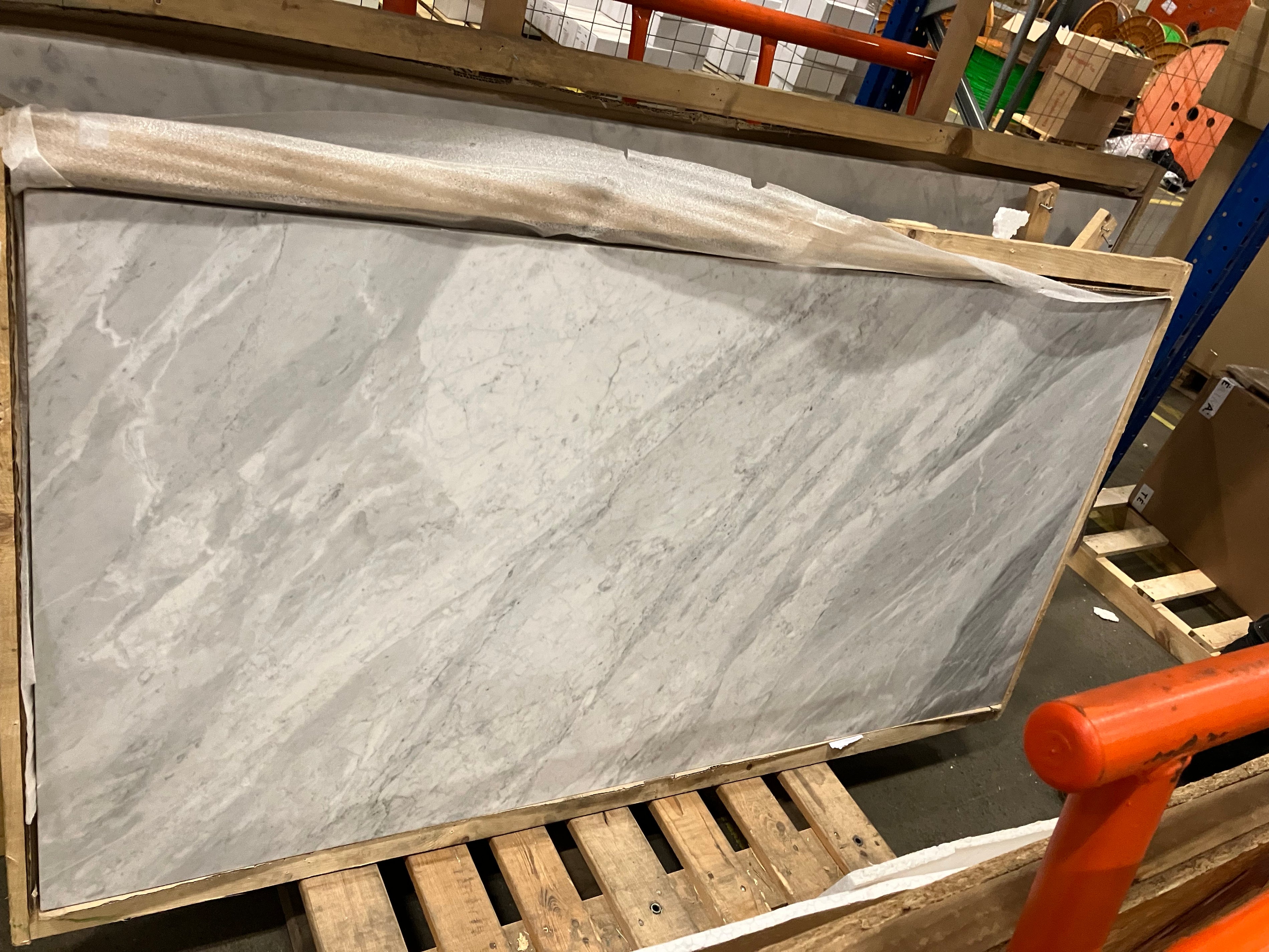 Rectangular Marble Dining Table – Bianco Carrara White (4 legged) (Outlet 180×90 #48)