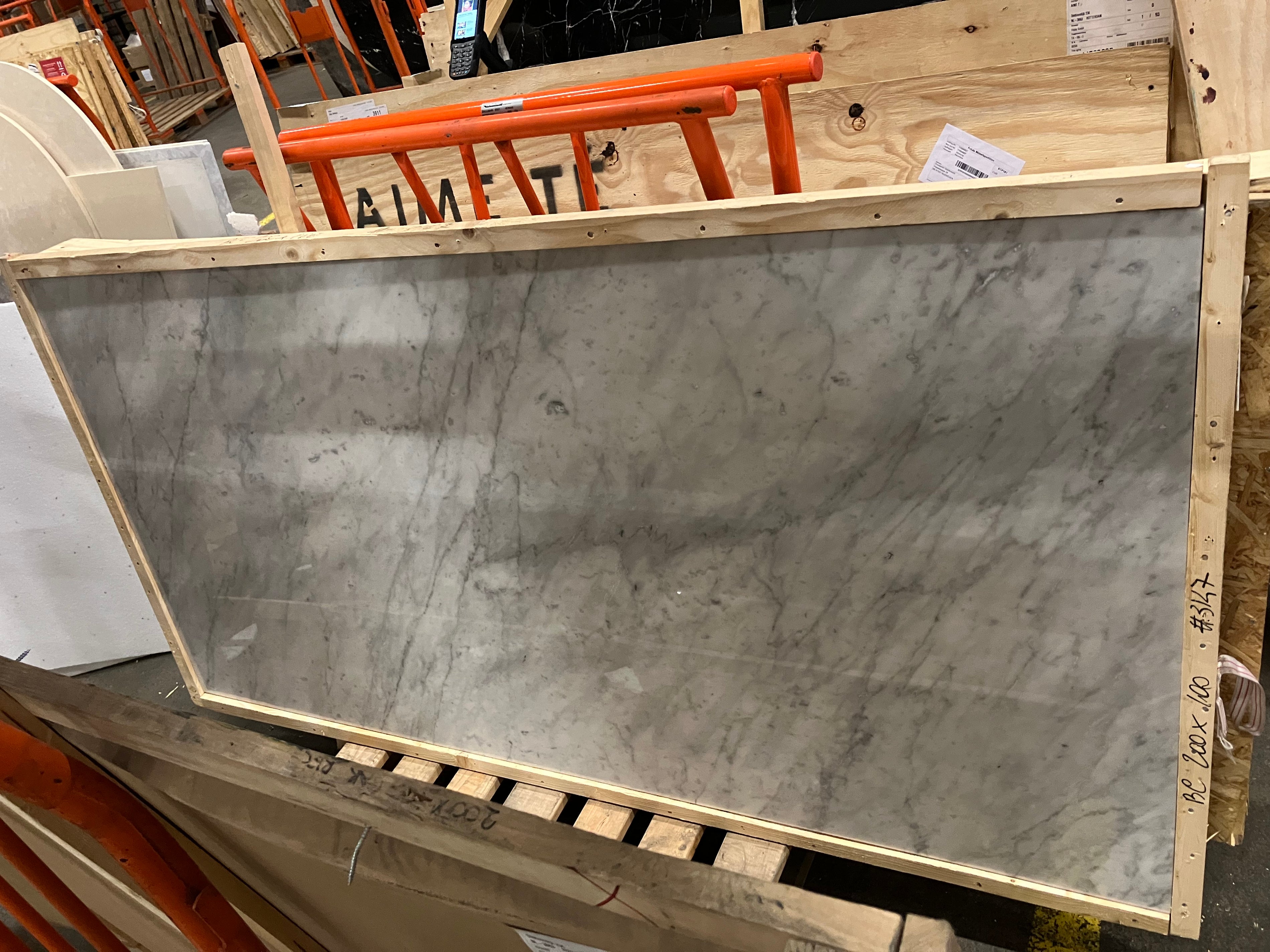Rectangular Marble Dining Table – Bianco Carrara White (4 legged) (Outlet 200×100)