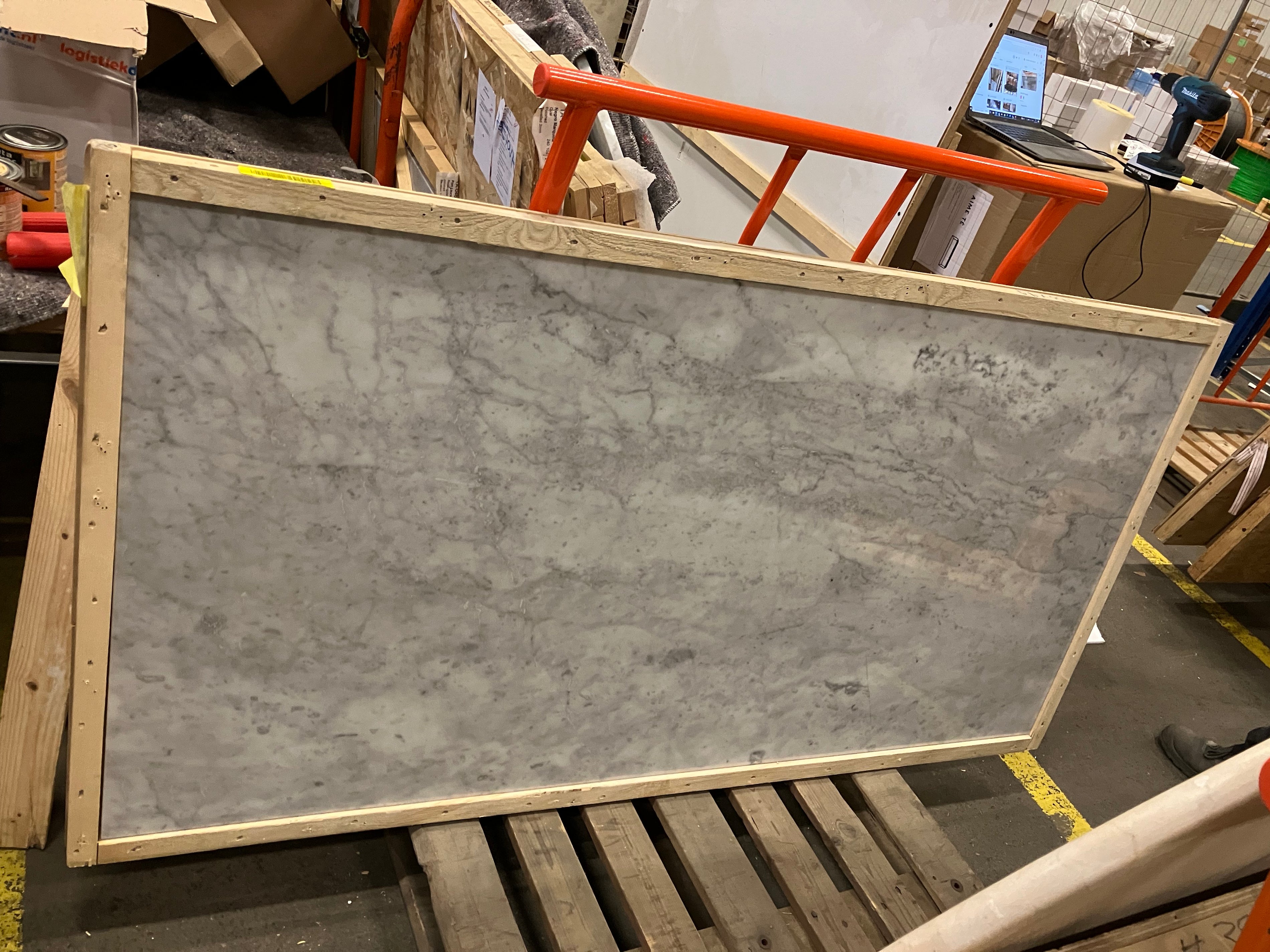 Rectangular Marble Dining Table – Bianco Carrara White (4 legged) (Outlet 180×90 #50)