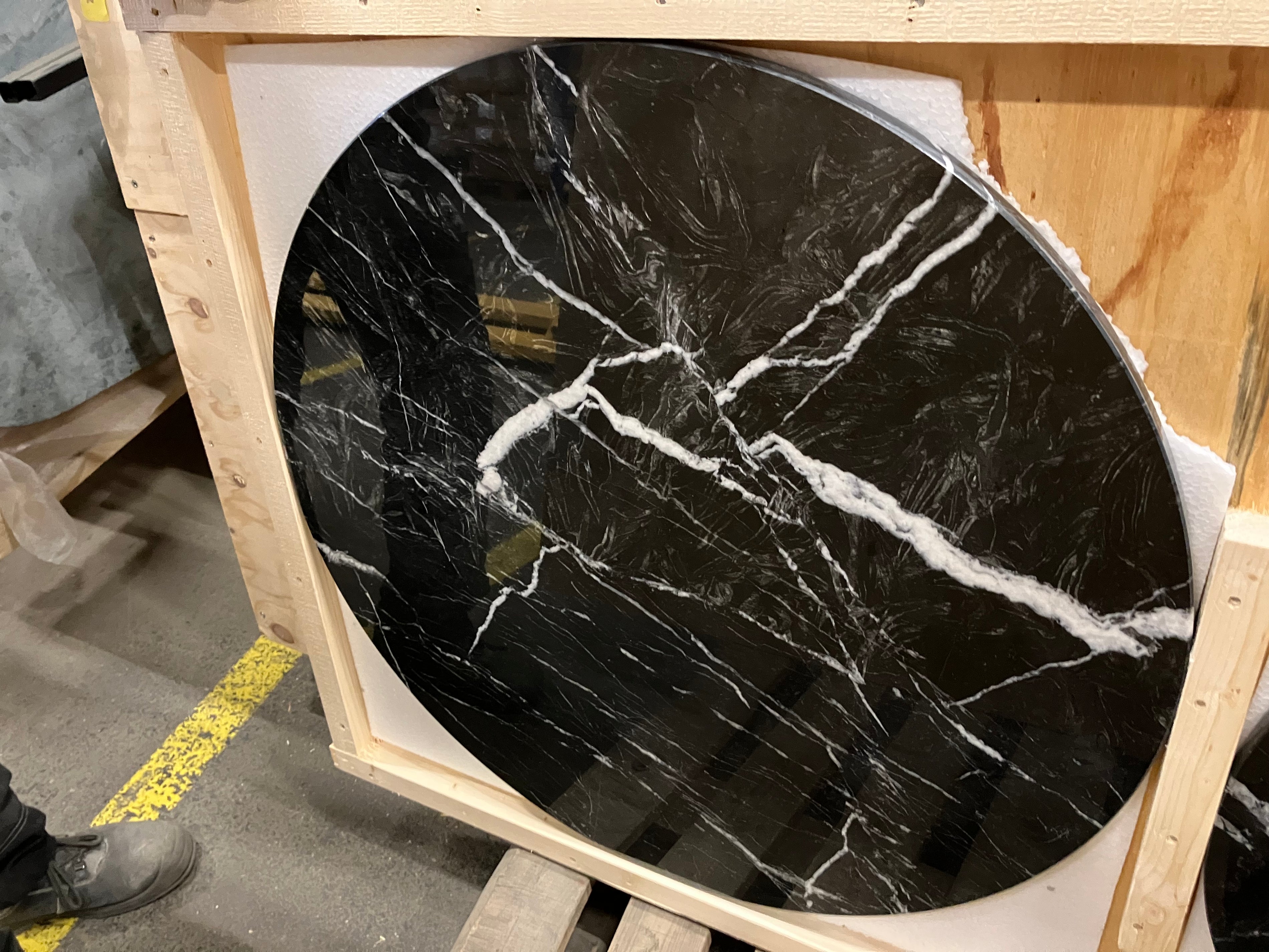 Round Marble Coffee Table – Nero Marquina black (Outlet Ø 80)