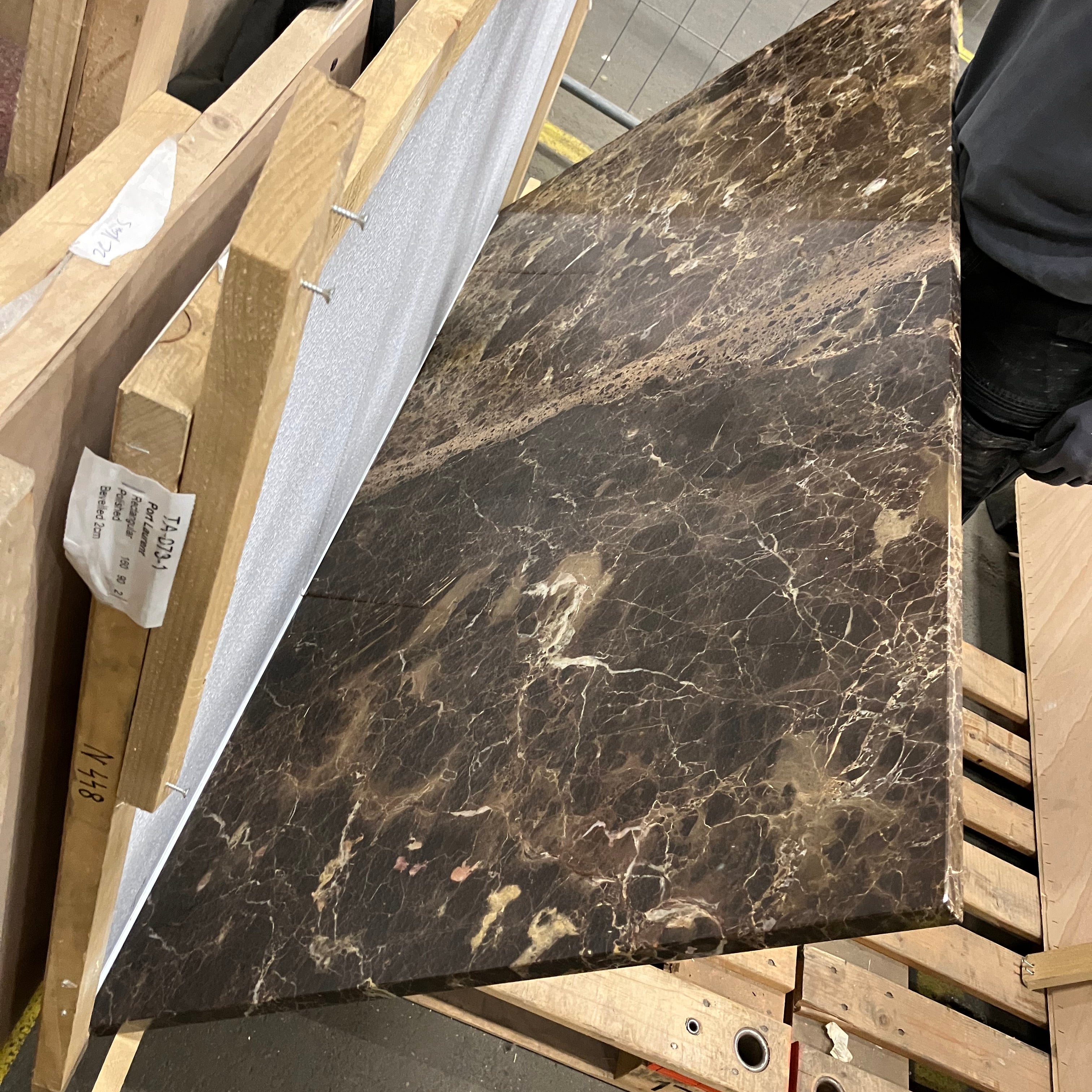 Rectangular Marble Dining Table – Dark Emperador Brown (4 legged) (Outlet 160×90)