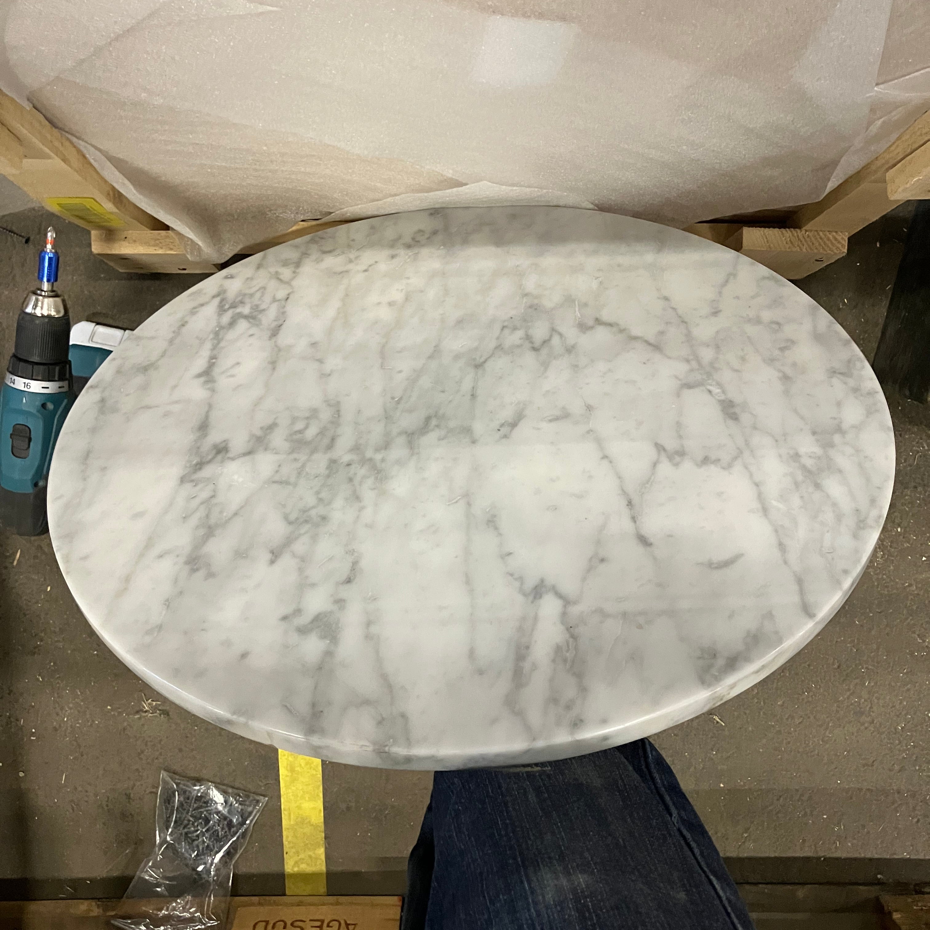 Round Marble Coffee Table – Bianco Carrara white (Outlet Ø 60)