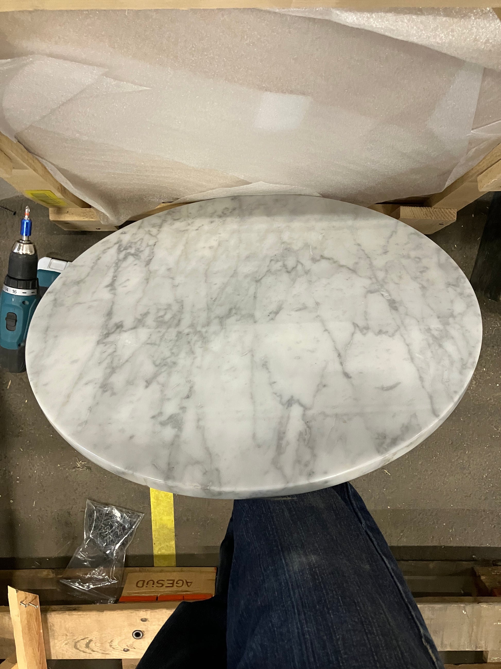 Round Marble Coffee Table – Bianco Carrara white (Outlet Ø 60)