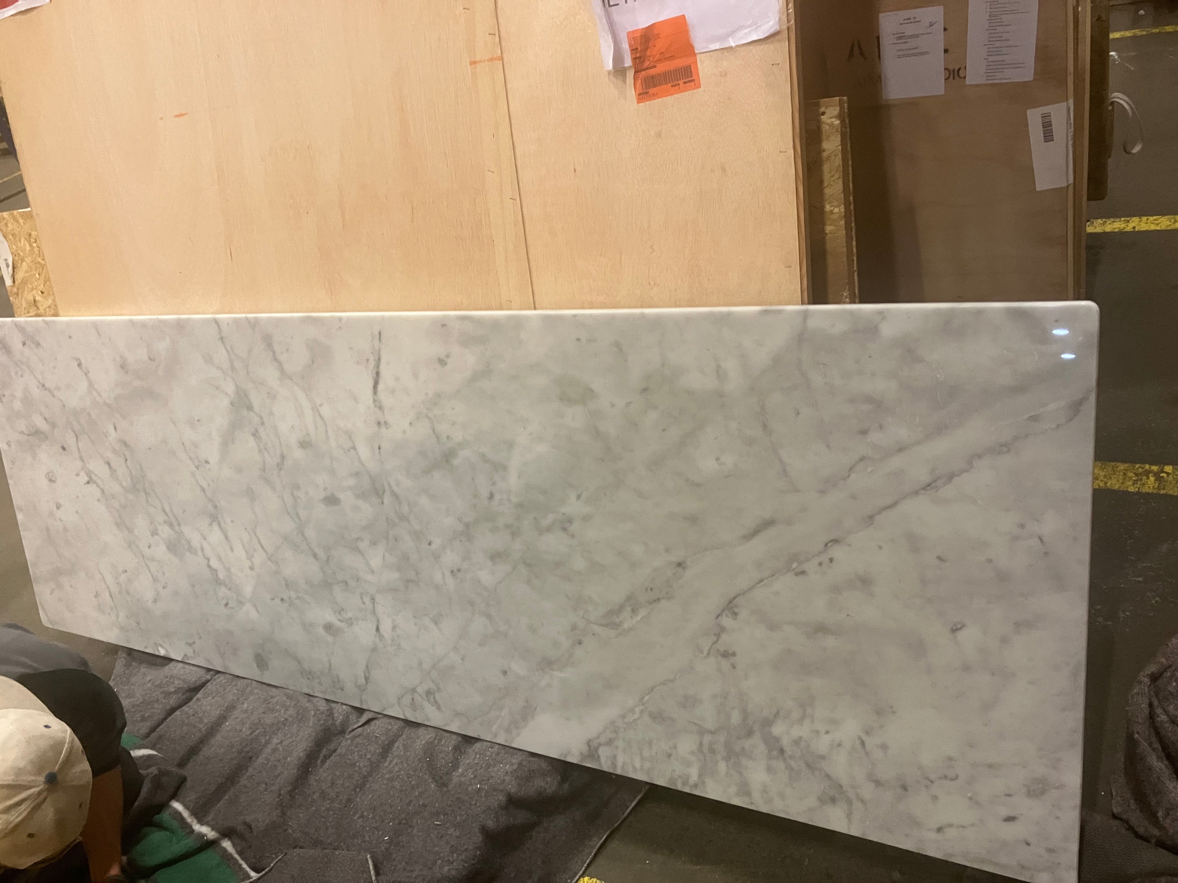 Rectangular Marble Dining Table – Bianco Carrara White (4 legged) (Outlet 240×80 #95)