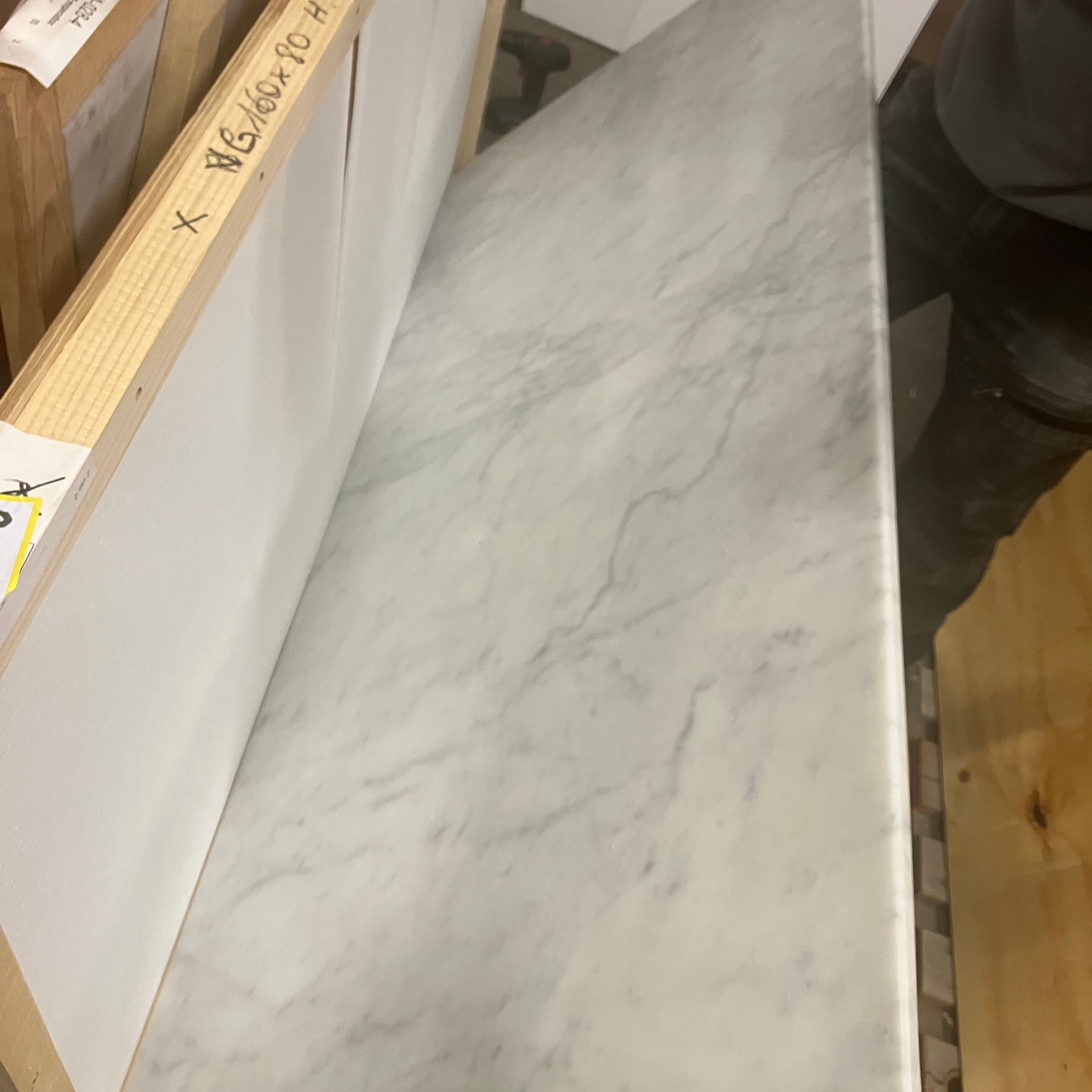 Rectangular Marble Dining Table – Bianco Carrara White (4 legged) (Outlet 160×80 #97)