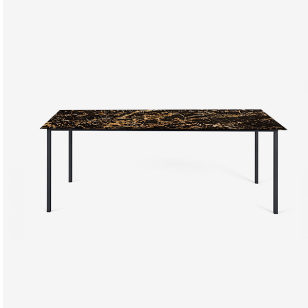 Rectangular Marble Dining Table – Portoro (4 legged)