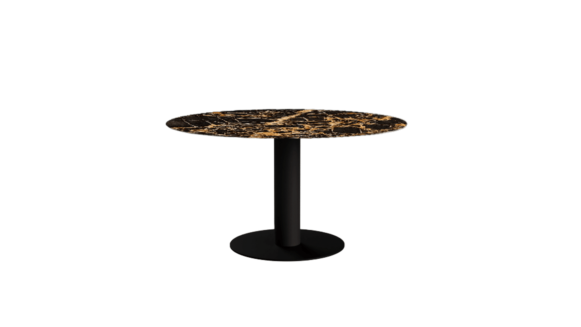 KIYO round dining table - Portoro marble (black center-leg)