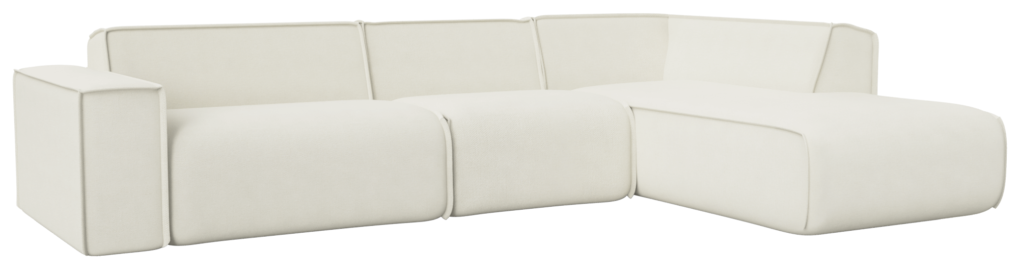 YUTO Sofa - Phoebe Off-white - Longchair right